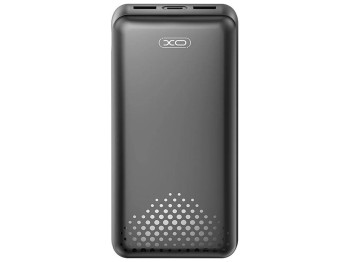 Power Bank XO PB313, 10W, 20000mAh, провідна зарядка, LED-індикатор, ABS пластик, колір чорний