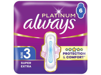 Прокладки гігієнічні Always Platinum Day & Night, з ароматом, 5 крапель, розмір 3, 6шт
