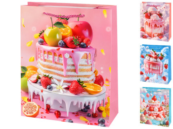 Пакет подарунковий паперовий Sweets, розмір S, 18×23×9 см, 4 дизайни (ціна за 1шт)