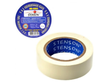 Изолента Stenson, ПВХ, 25м, белая