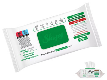 Серветки вологі для прибирання поверхонь Sleepy Easy Clean, з клапаном, 100шт