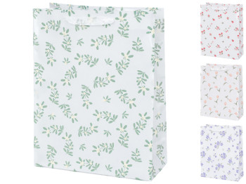 Пакет подарочный бумажный Bloom S, с ручками, 19,5×24,5×9,5 см, 4 дизайна (цена за 1шт)