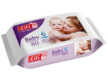 Вологі серветки дитячі "Lili" "З екстрактом ромашки" 80 шт