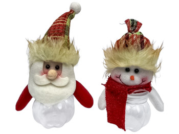 Банка новорічна для подарунків Santa Snowman, 17см