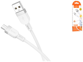 Кабель Hoco X109 Silicone мicro 2.4A Колір Бiлий