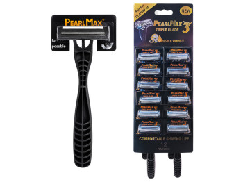 Бритва одноразова чоловіча PearlMax Triple Blade з алое та вітаміном Е, 3 леза (ціна за 1 шт)
