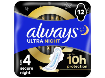 Прокладки гігієнічні Always Ultra Secure Night Extra, з крилами, 7 крапель, 12шт