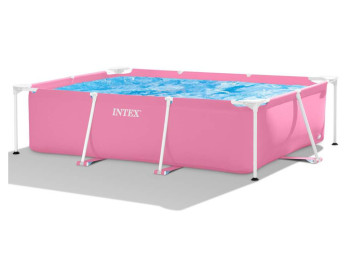Басейн каркасний прямокутний рожевий. Intex 28266