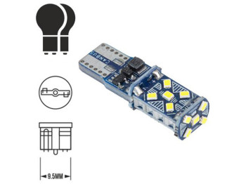 Лампа PULSO габаритна, LED T10,15SMD-1020 CANBUS, 12v, 2,5w, 200lm White (ціна за 1шт) (LP-60393)
