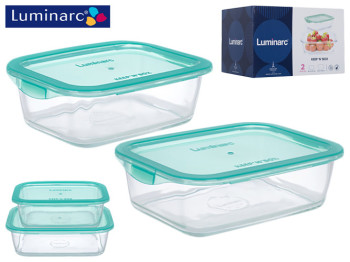 Набір контейнерів харчових 2в1 Luminarc Keep'n Box прямокутні 820мл, 1,22л P5506