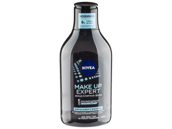 Міцелярна вода Nivea Make up Expert для зняття базового макіяжу з обличчя та очей 400мл