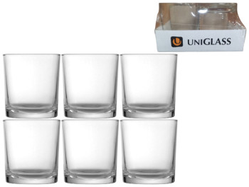 Стаканы UniGlass chile, набор 6 шт, низкая форма, цвет прозрачный, 250 мл.
