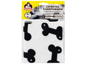 Серветка з мікрофібри Помічниця Кость, універсальна, 35 × 30 см