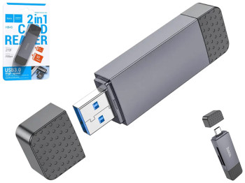Кардрідер Hoco HB45 Spirit 2-in-1 USB/Type-C 3.0 Колір Сiрий