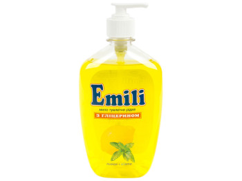 Рідке мило з гліцерином "Emili" "Лимон + м'ята" 500гр дозатор