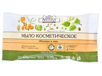 Мило тверде косметичне "Зелена Аптека" Обліпиха і липа 75 г