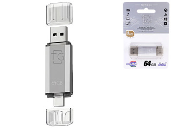 USB флеш-накопичувач T&G 64gb USB/Type C 009, колір срібло
