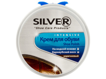 Крем для взуття "Silver Pro" коричневий, залізна банка 50мл