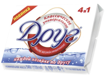 Мыло хозяйственное твердое Друг "Классическое" упаковка (цена за 4шт по 135г)