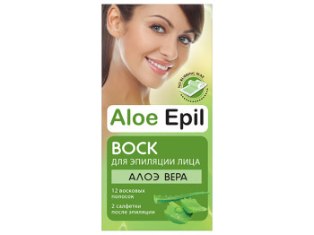 Віск для епіляції обличчя Elfa pharm Aloe Epil 12 смуг, 2 серветки