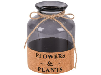 Ваза скляна Flowers&Plants, 7×15см, колір димчасто-сірий