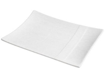 Тарілка прямокутна Extra White, рельєфна, порцеляна, 258×175мм, колір білий