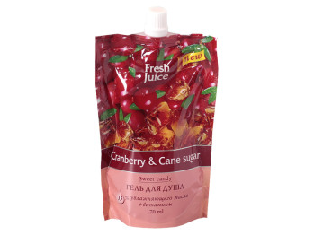 Крем-гель для душа Fresh Juice дой-пак "Cranberry & Cane sugar" клюква и тростниковый сахар 170 мл