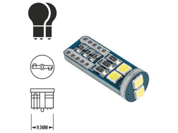 Лампа PULSO габаритна LED T10, 6SMD-3030 CANBUS, 12v, 1,3w, 140lm White (ціна за 1шт) (LP-60391)