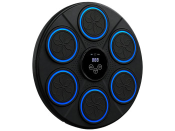 Тренажер боксерский музыкальный, настенный, ABS пластик, LED подсветка, Bluetooth, 41см, цвет черный
