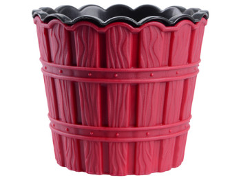 Горшок для цветов Violet House Bamboo Smart Red, с внутренней вставкой, 1,2л, 8690071220555