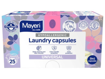Капсули для прання Mayeri універсальні, гіпоалергенні, 25 прань