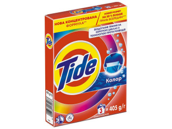 Порошок стиральный Tide Aqua Puder Color, для цветного белья, 3 цикла, 405г