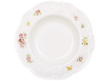 Тарілка супова Chateau Roses Collection, порцелянова, різнокольорова, 22,5×3,7 см