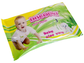 Влажные салфетки детские "Discount" "С экстрактом Алоэ Вера" 20 шт