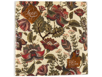 Салфетки бумажные трехслойные Luxy Декоративная фантазия, 33×33 см, 18 шт