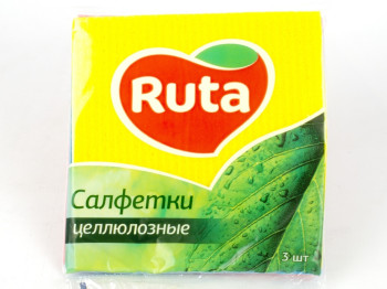 Салфетки-губки "Ruta" целлюлозные влаговпитывающие 16x16см 3шт