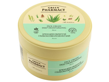 Крем для обличчя Green Pharmacy Алое, з гліцерином, кокосовим маслом та пантенолом, 200мл