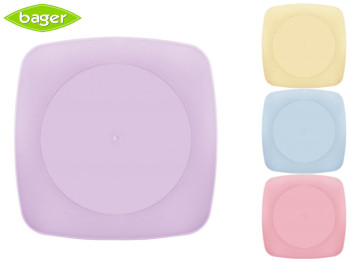 Тарелка квадратная пластиковая Bager "Clover Square Mix" 20х20см (цвета ассорти) 30735