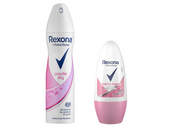 Набір антиперспірантів Rexona MotionSense Сухість пудри (Аерозоль 150мл+Кульковий 50мл)