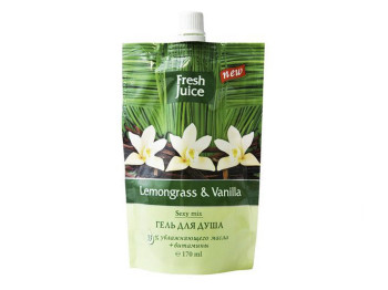 Крем-гель для душа Fresh Juice дой-пак "Lemongrass & Vanilla" лимонник и ваниль 200 мл