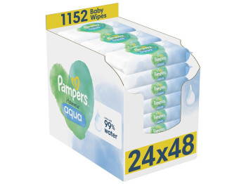 Вологі серветки Pampers Harmonie Aqua, бавовна, 24×48 шт
