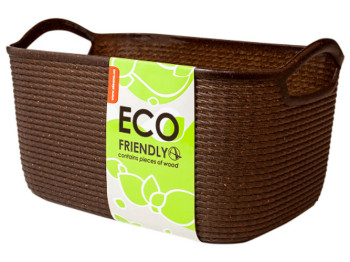 Кошик Джут ECO WOOD, розмір S 25х17х14см, 2,9л (колір коричневий) W127007