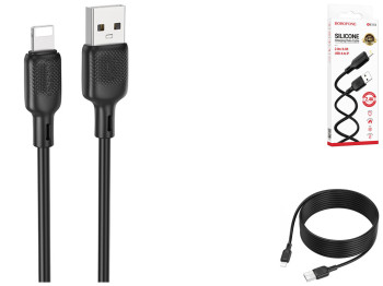 Кабель USB Borofone BX113 Silicone Lightning 2.4A 2м Цвет Черный