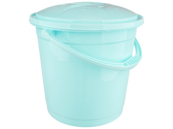 Відро R-plastic кольорове з кришкою, 15л, м'ята