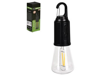 Лампочка LED, акумулятор, USB, 5W, 400 мА·год, пластик, метал, колір чорний