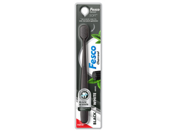 Зубная щетка Fesco Black and White Series Soft черная.