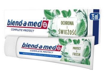 Паста зубна Blend-a-med Complete Захист та свіжість, з м'ятою та фтором, очищення від нальоту, 75мл