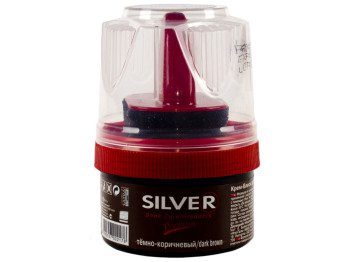 Крем-блиск для взуття "Silver" (темно-коричневий колір) 50мл в банці