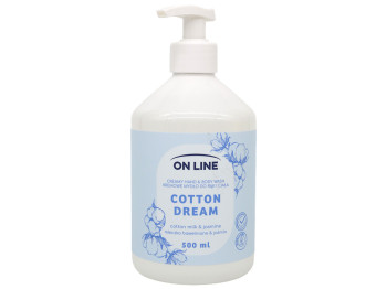 Крем-мило для рук та тіла On Line Cotton Dream з бавовною та жасмином, 500 мл