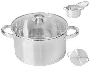 Каструля з кришкою GUSTO PLANO капсульне дно, нержавіюча сталь 4,4л D22см GT-1105-22